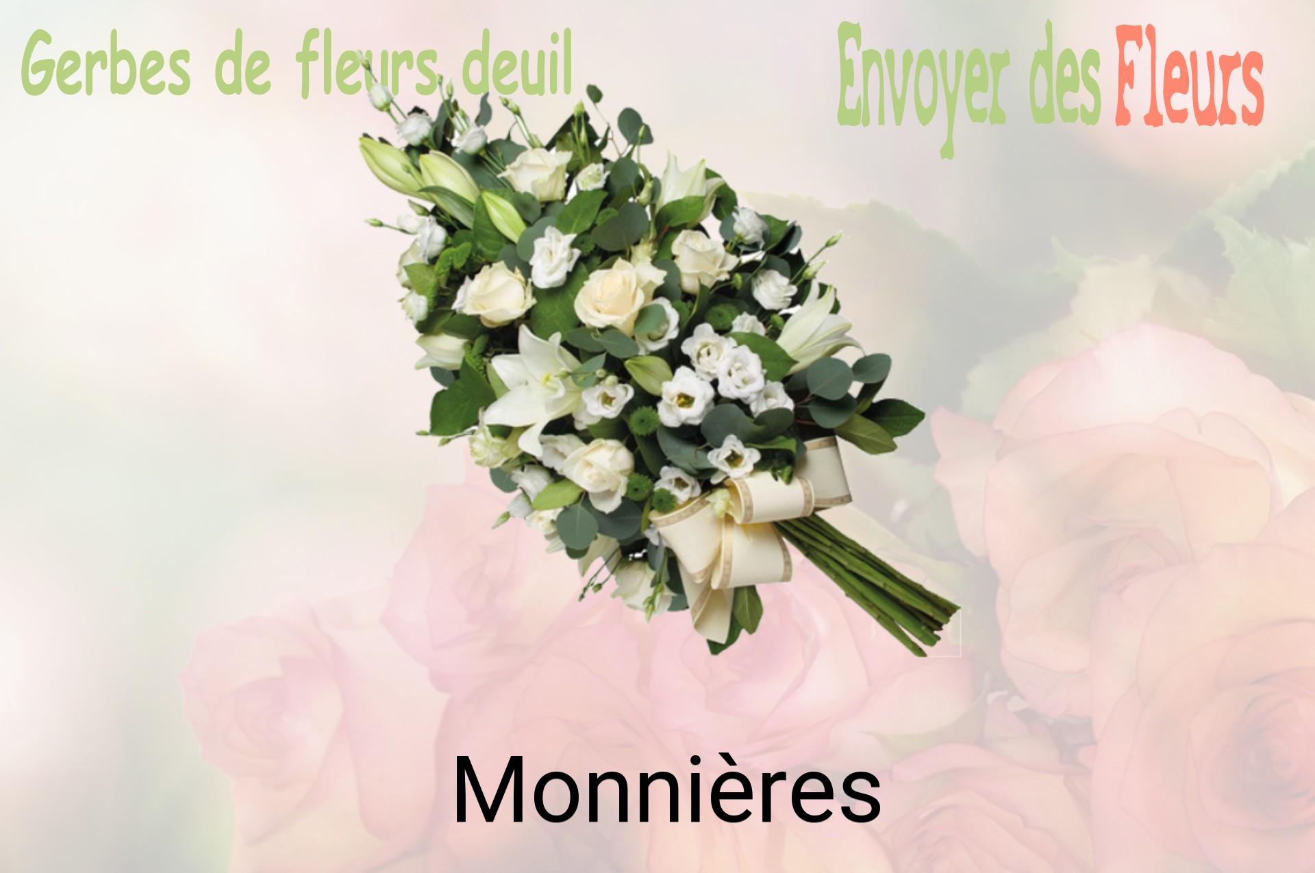 Gerbe de fleurs de deuil livrée à Monnières